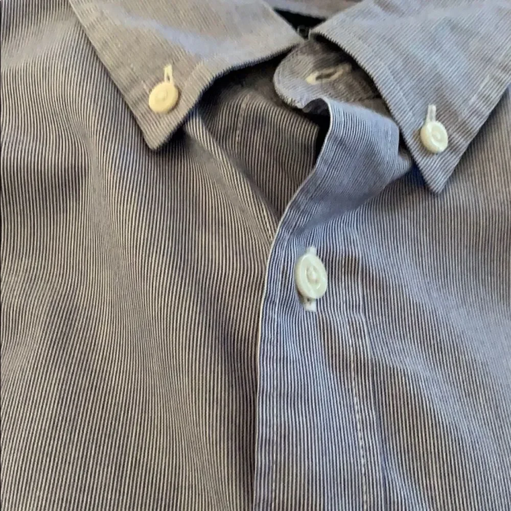 J. Crew blue/white pinstripe button shirt, medium